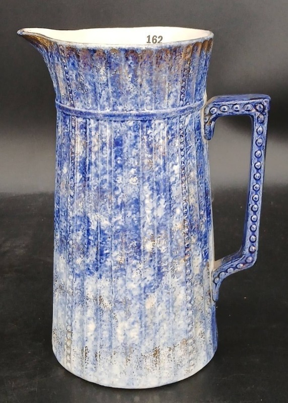 Blue and White Stoneware Pitcher
