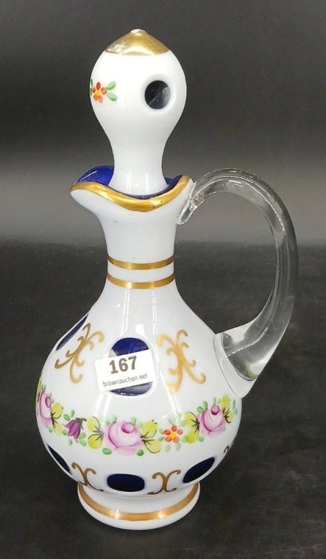 Bohemian Overlay Glass Decanter With Stopper