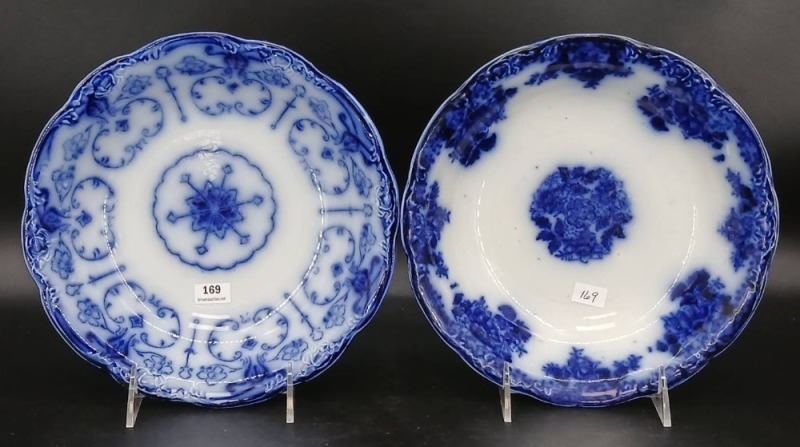 (2) Flow Blue 9" Bowls