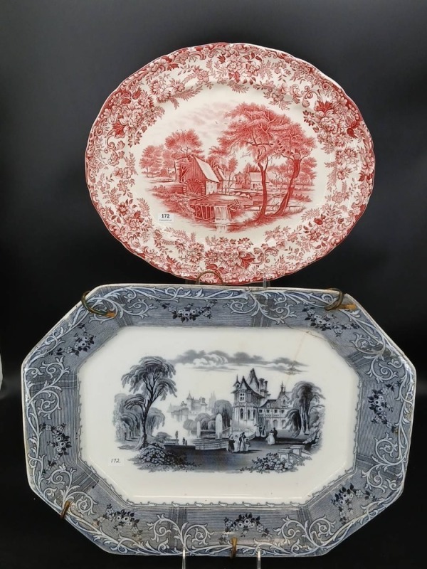 (2) English Transferware Platters