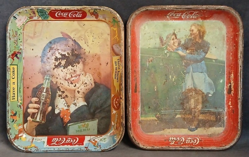 (2) Coca-Cola Advertising Trays