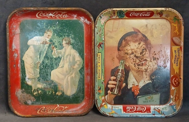 (2) Coca-Cola Advertising Trays