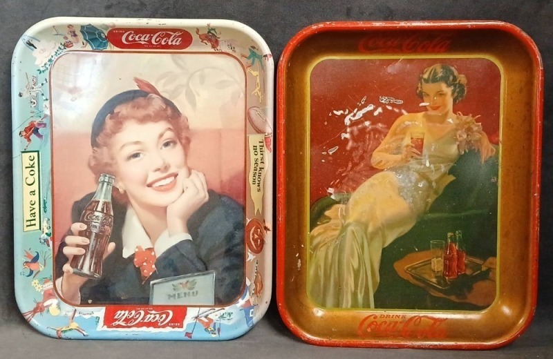 (2) Coca-Cola Advertising Trays