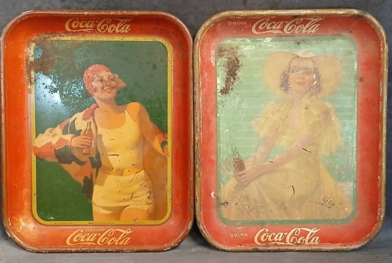 (2) Coca-Cola Advertising Trays