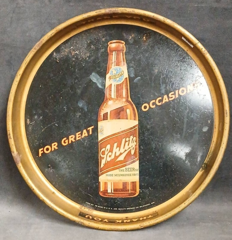 Schlitz Brewing Co. Advertising Serving Tray