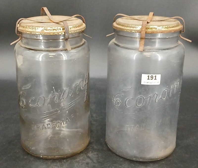 (2) Old Kerr Glass Canning Jars with Lids