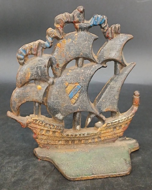 Cast Iron Sailing Ship Doorstop