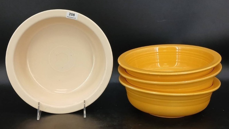 (4) Fiesta Nappy Bowls, Mixed Colors