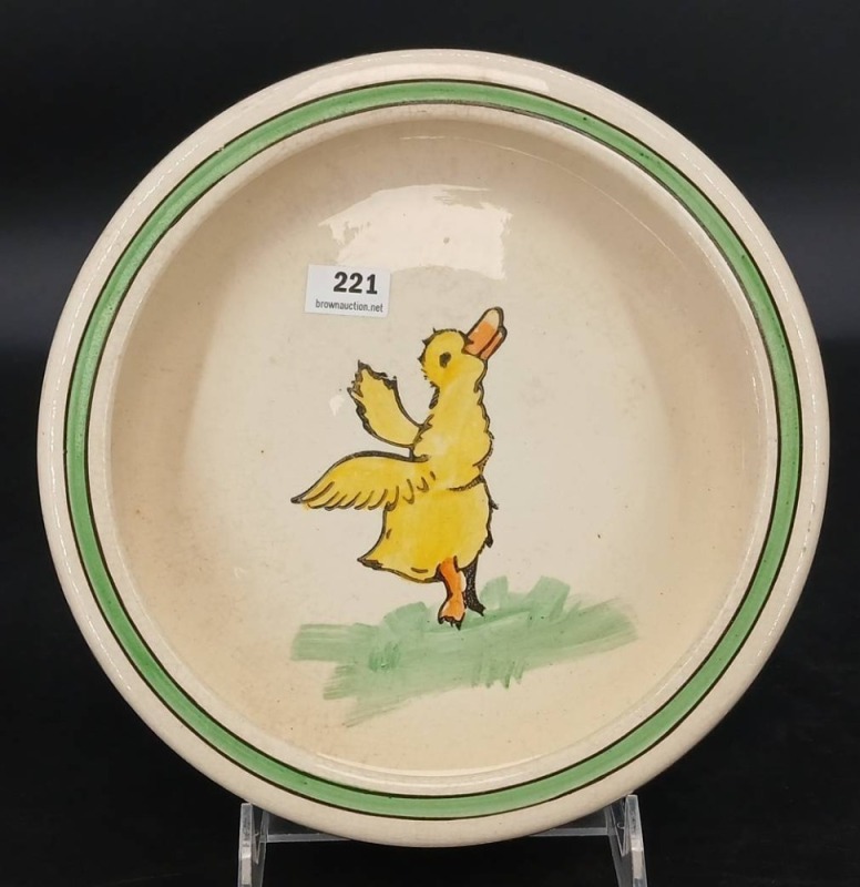 Weller Pottery Zona Child's Dish with Duck Motif