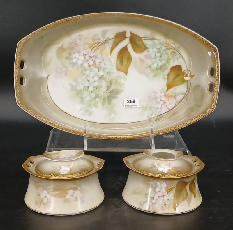 Reinhold Schlegelmilch Porcelain 3-pc. Dresser Set