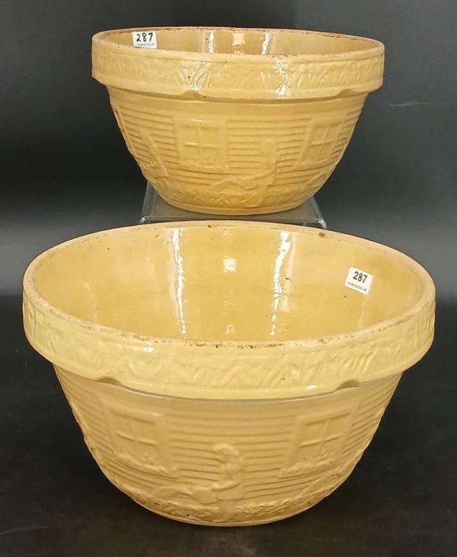 (2) Yellow Ware Mixing Bowls, U.S.A.