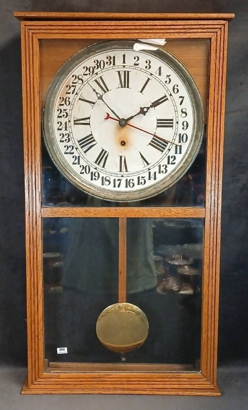 Sessions Clock Co. 31-Day Oak Wall Clock