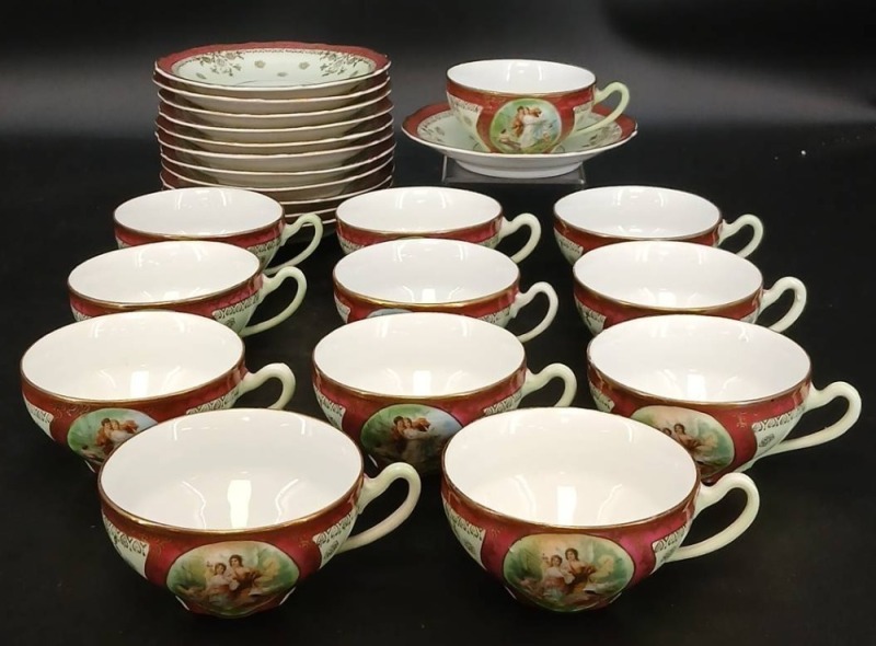 C.T. (Carl Tielsch) Porcelain Tea Cups and Saucers
