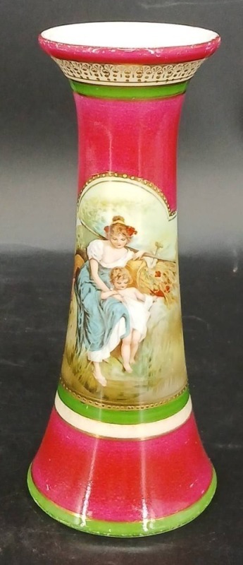 RS Suhl Porcelain Vase with Figural Scene