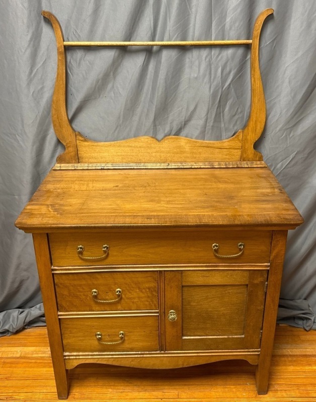 Wood Washstand 50"H x 32"W x 18"D with Drawers