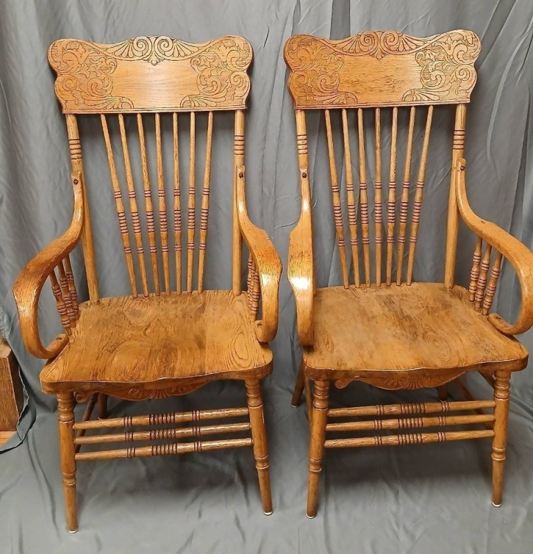 Oak Windsor Style Armchairs