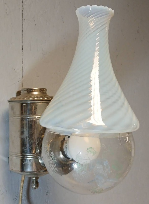 Angle Lamp Co. Wall Mount Lamp With Glass Shade