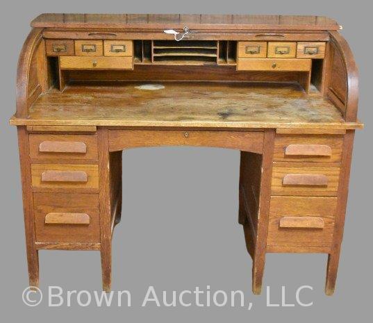 C-roll top office desk, 54"w x 30" deep x 3'7" tall