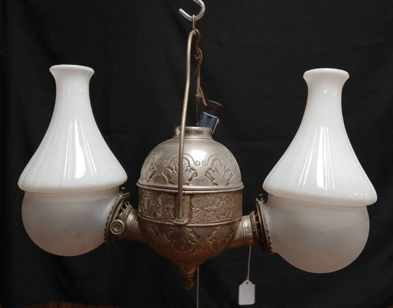 Angle Mfg Co. Two-Arm Hanging Light Fixture