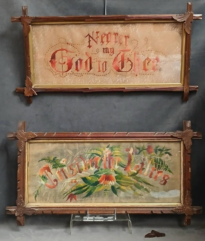 Framed Motto Needlework Samplers