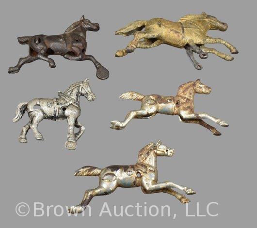 (5) Horses for wagons, cast iron and metal