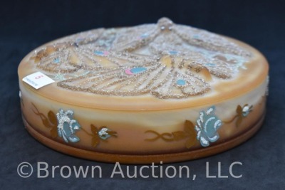 Fenton Art Glass 6.5" round dia. x 1.5"h cov. box - 2