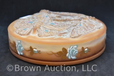 Fenton Art Glass 6.5" round dia. x 1.5"h cov. box - 8