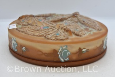 Fenton Art Glass 6.5" round dia. x 1.5"h cov. box - 13