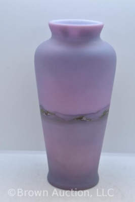 Fenton Art Glass satin lavender 10.5" Lighthouse/ sea short vase - 4
