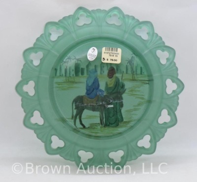 Fenton Art Glass LE 1998 hp Christmas plate with matching bell - 5