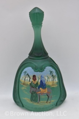 Fenton Art Glass LE 1998 hp Christmas plate with matching bell - 9