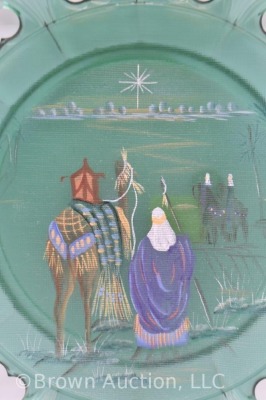 Fenton Art Glass LE 2000 hp Christmas plate with matching bell - 4