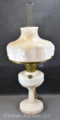 Aladden ivory alacite elec. kerosene lamp, tall Lincoln Drape base - 2