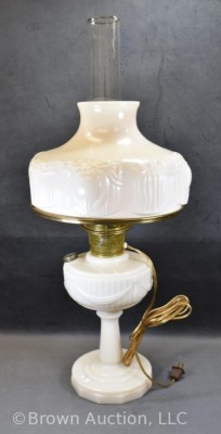 Aladden ivory alacite elec. kerosene lamp, tall Lincoln Drape base - 3