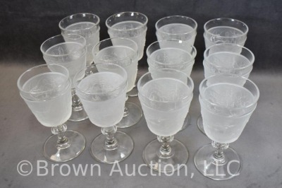 EAPG Westward Ho cov. compote and (12) goblets - 14