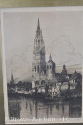Louis Whirter Early 20th Century etching - Antwerp Cathedral - 2