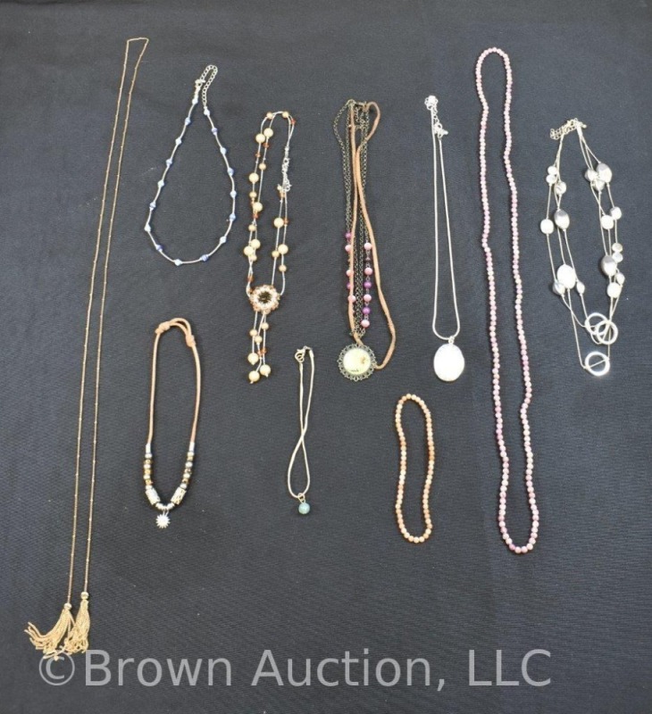 Assortment of costume jewelry - necklaces and bracelets