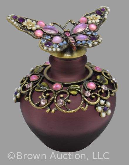 D'Arte Murano 2.75"h perfume bottle w/ butterfly stopper