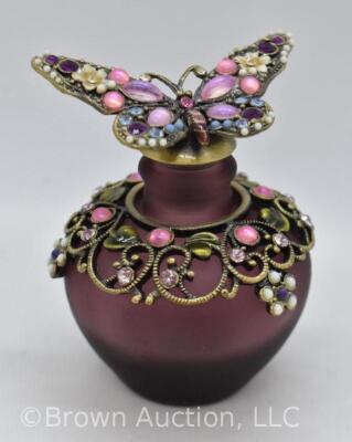 D'Arte Murano 2.75"h perfume bottle w/ butterfly stopper - 2