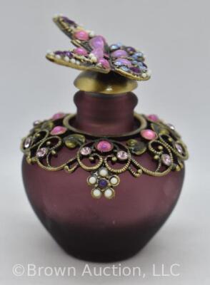 D'Arte Murano 2.75"h perfume bottle w/ butterfly stopper - 3