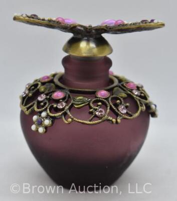 D'Arte Murano 2.75"h perfume bottle w/ butterfly stopper - 4