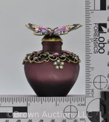 D'Arte Murano 2.75"h perfume bottle w/ butterfly stopper - 9