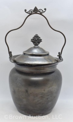 Victorian silverplate "Crackers" jar - 3