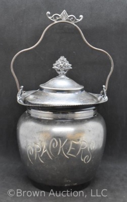 Victorian silverplate "Crackers" jar - 11