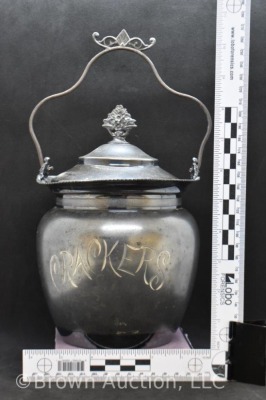 Victorian silverplate "Crackers" jar - 12