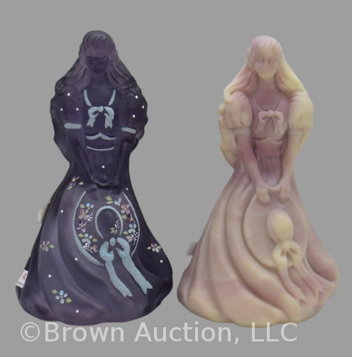 (2) Fenton Art Glass Southern Belle 8" figurines
