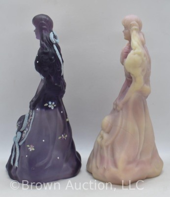 (2) Fenton Art Glass Southern Belle 8" figurines - 2