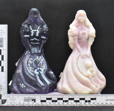 (2) Fenton Art Glass Southern Belle 8" figurines - 9