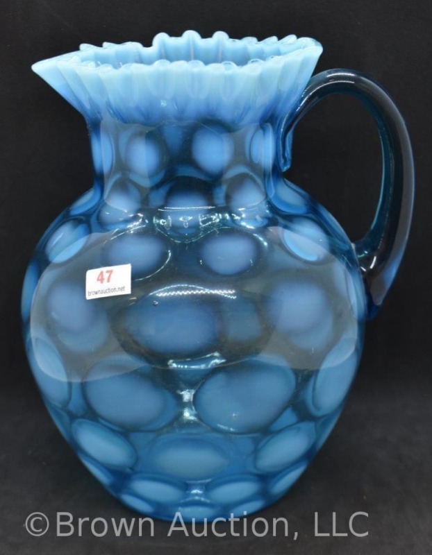 Northwood blue opalescent 8.5" water pitcher