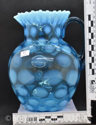 Northwood blue opalescent 8.5" water pitcher - 7